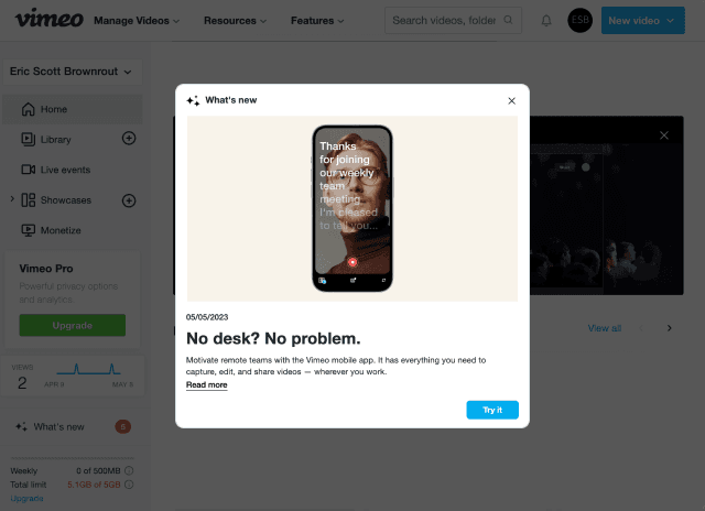 Product Update hover