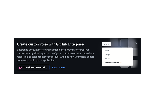 Github Enterprise Upsell: Onboarding Example (Card) | Product Onboarding