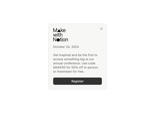 Notion Cards Design Notion Inline Card: Onboarding Example (Card) | Product Onboarding